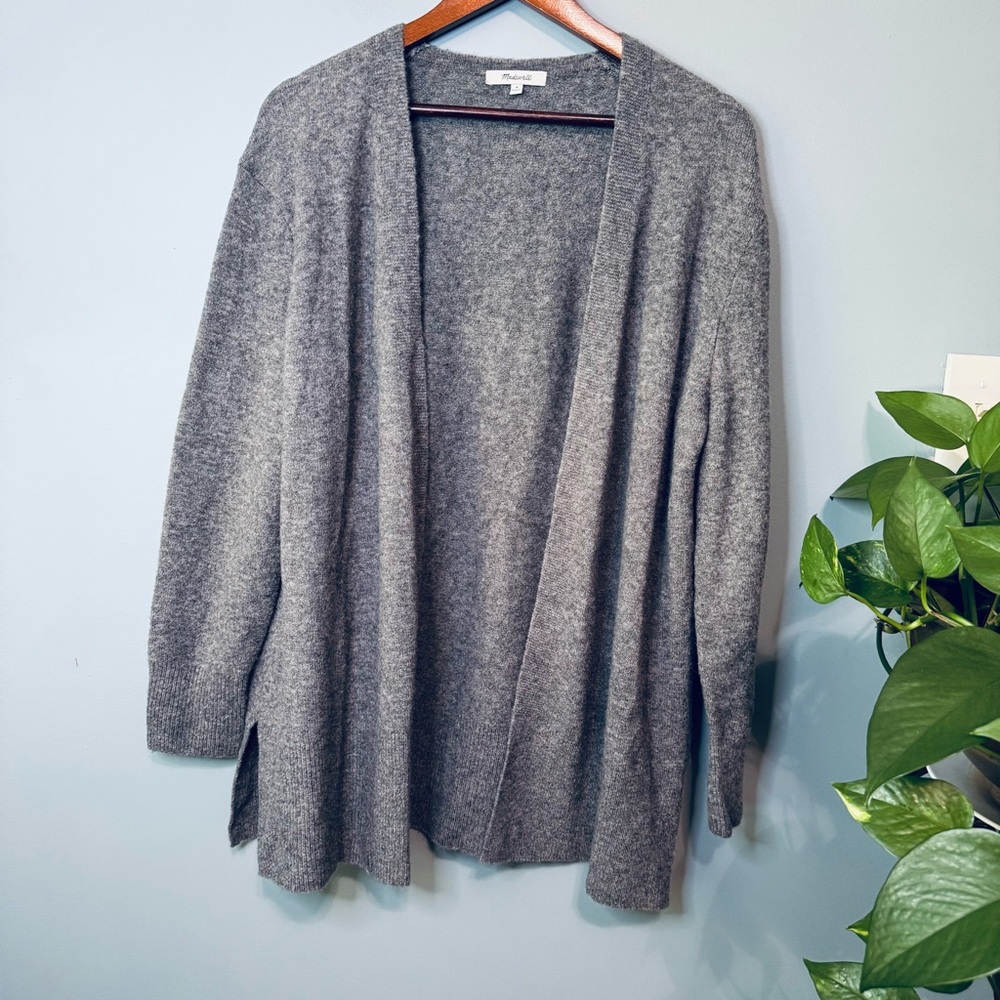 Madewell Grey Cardigan. Merino Wool and Alpaca Blend. Size Medium
